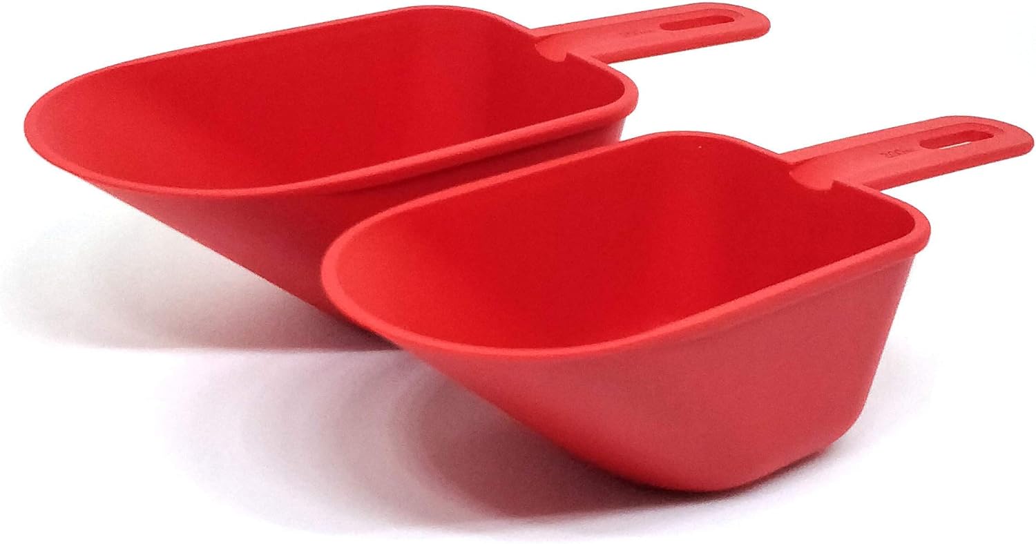 Tupperware Scoop, Atta and Cereals Scoop, Set of 2, Multicolor (Colors May Vary)