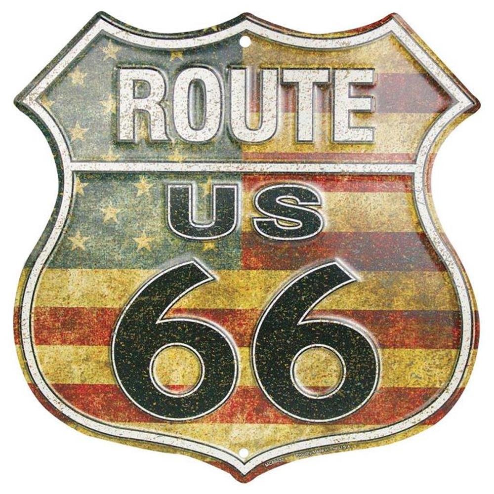 11 US Route 66 Tin Sign - American Flag by Tromic USA-image-21