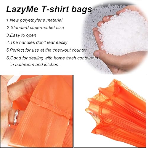 Miniatura 5 de Bolsas de plástico LazyMe para Negocio, bolsas de plástico con asas, bolsas de compras en bolsas de restaurante a granel, 12 x 20 pulgadas (azul