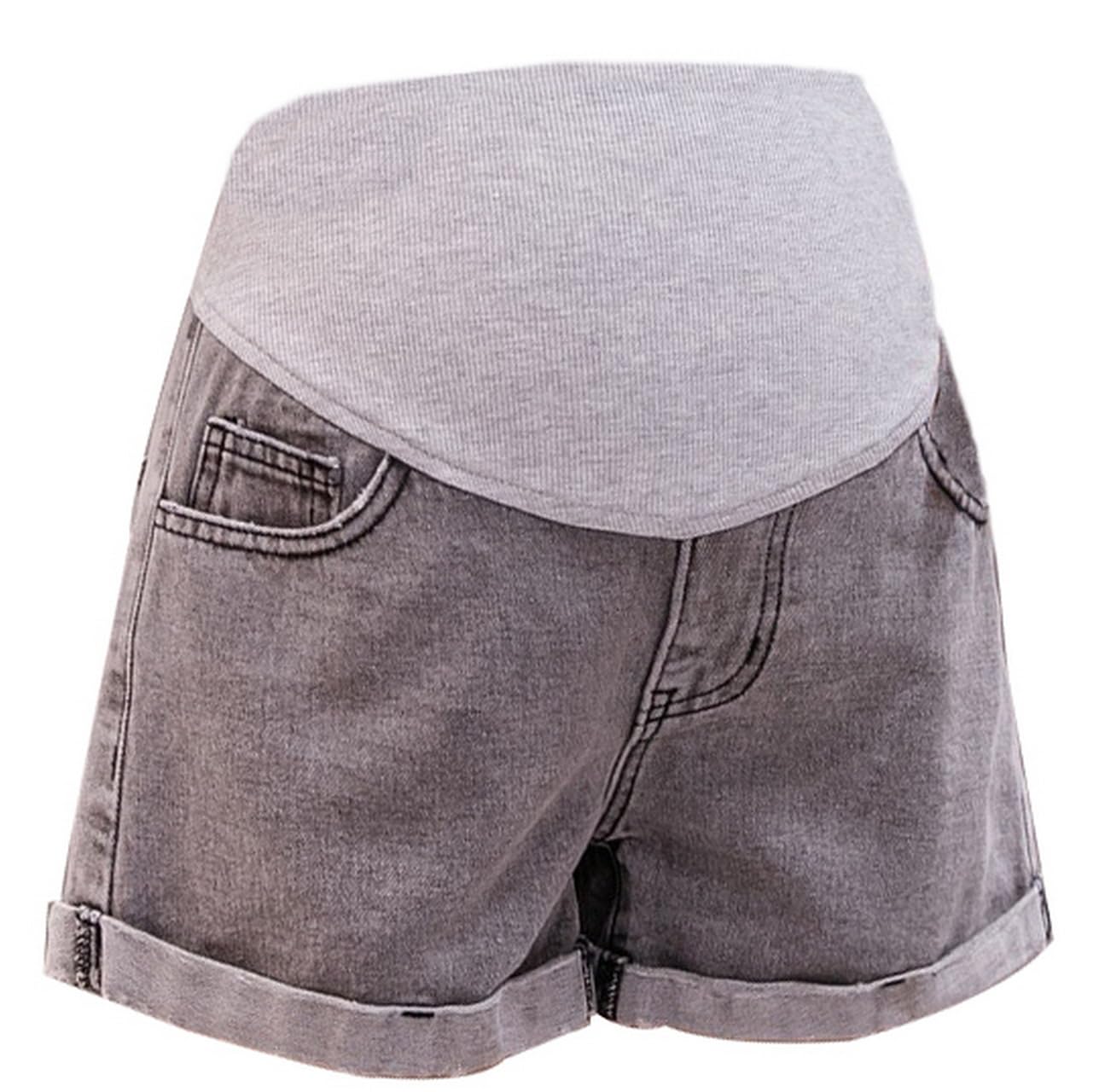 Pantaloncini Premaman Donna Denim Jeans Shorts Estivi Premaman Leggings Sportivi Regolabile Donna Incinta Shorts Corti Aderente Pantaloni Gravidanza Over Bump