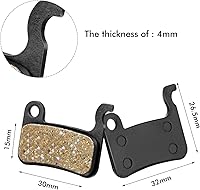 Vista 3 de Boao 4 pares de pastillas de freno de resina – Pastillas de freno de disco de bicicleta compatibles con Shimano Deore XT XTR LX SLX Hone Alfine Saint