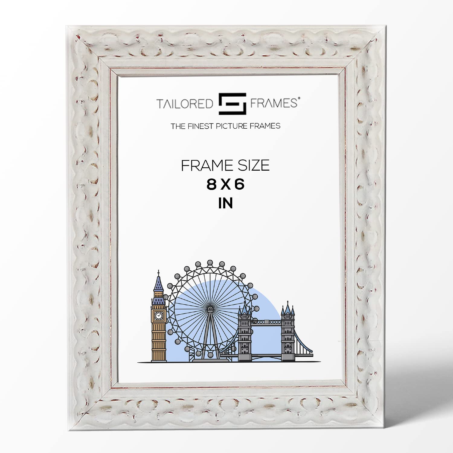 Tailored Frames Picture Frames, Wood, White, 8''x6''