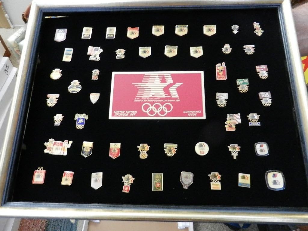 1984 Los Angeles Olympics Corporate Sponsor Set - 48 pins in frame