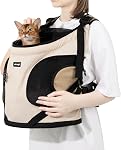 NATUYA Dog Front Carrier, Pet Carrier Front-Pack for Small Dog Puppy Cat (Cream)