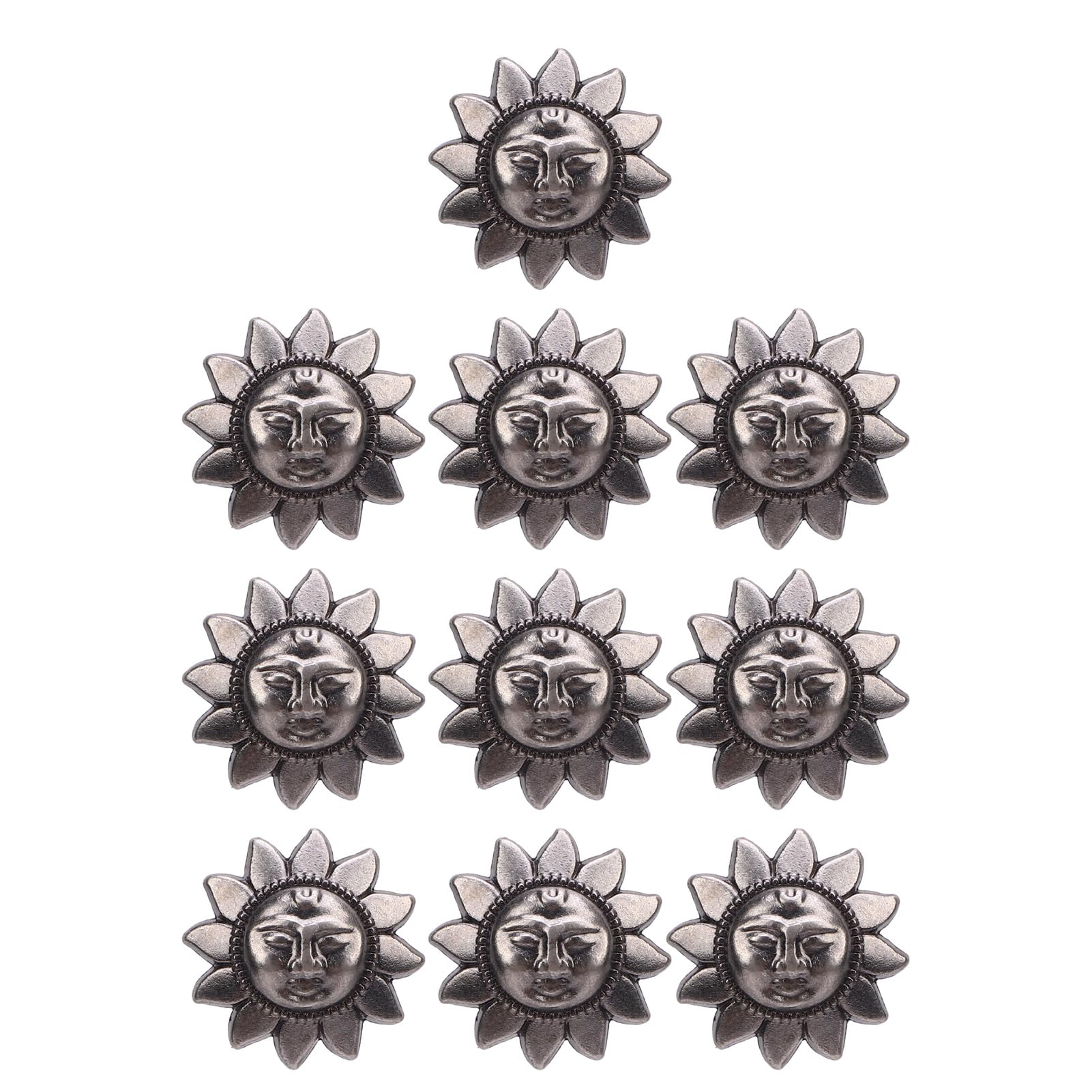 RASTKY 10 Sets Sun Shape Rivets Studs, Zinc Alloy Screws for Leather Collar Belt, Easy Installation Rivet Screw Set for Bags Shoes Clothing, 20mm 4.5mm