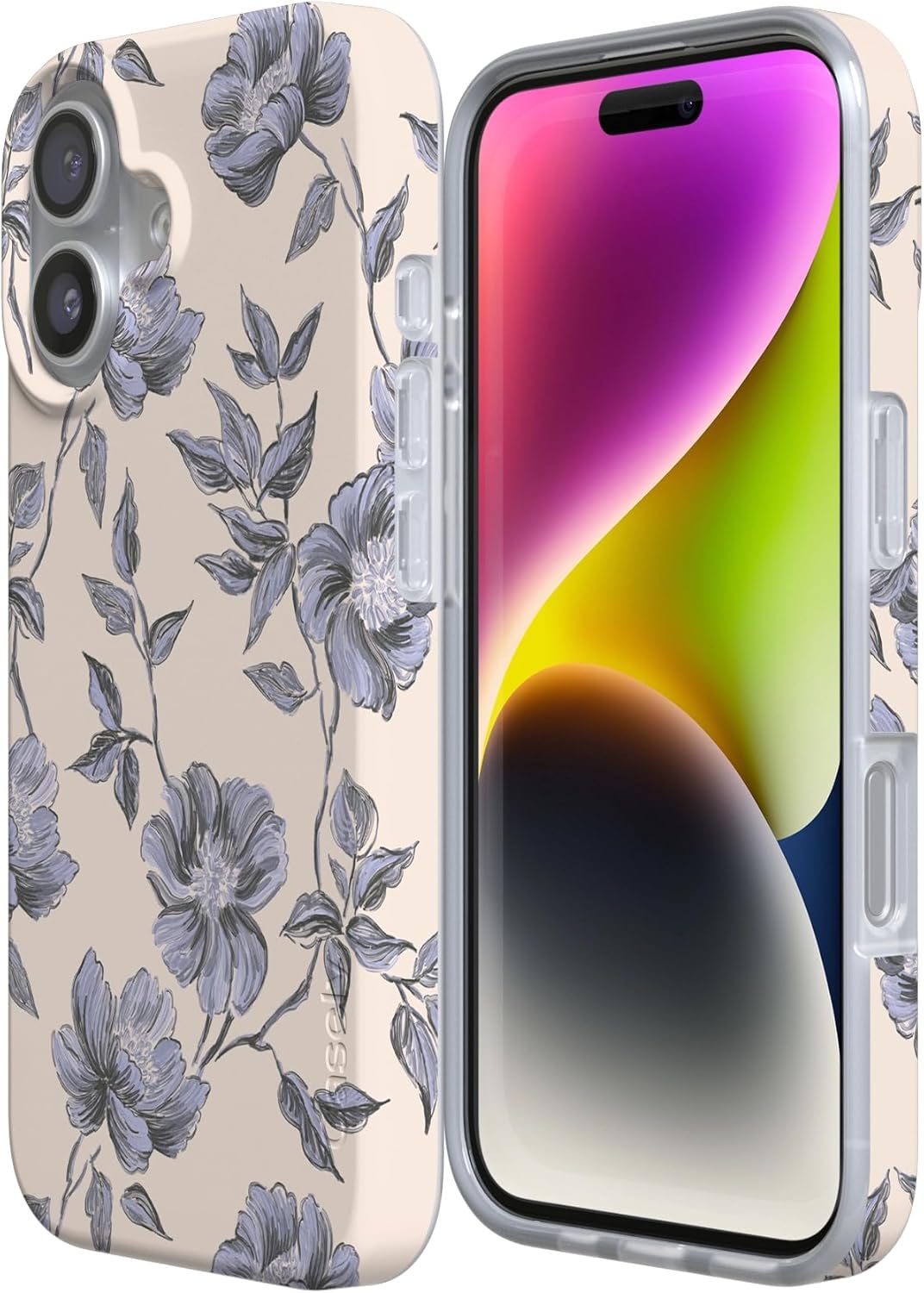 Casely iPhone 17 Case | Ink & Iris | Vintage Floral | Compatible with MagSafe | Classic Ultra Slim Design