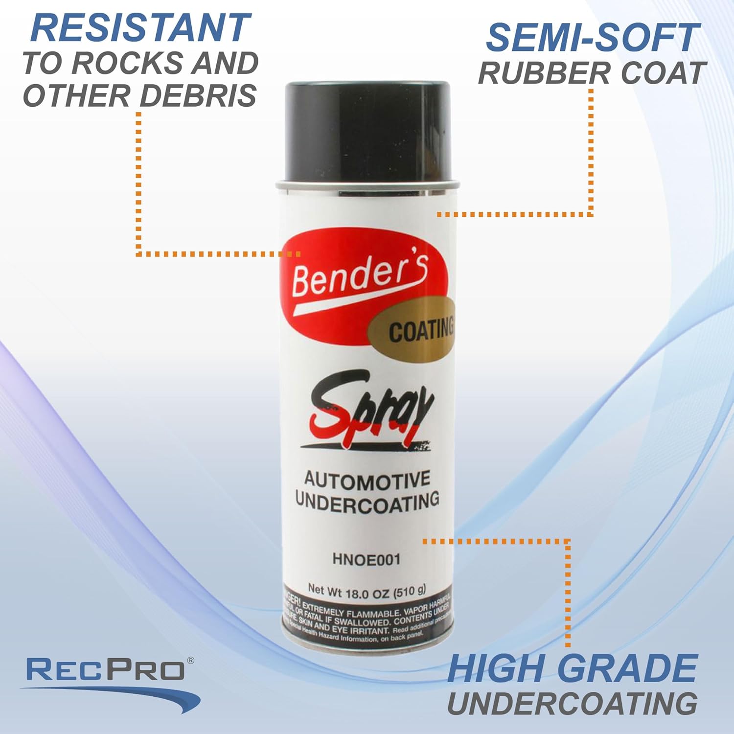 RecPro Trailer Fender Rubberized Undercoating Spray | Prevent Rust | Buildable & Paintable | Automotive | Black (2 Pack)