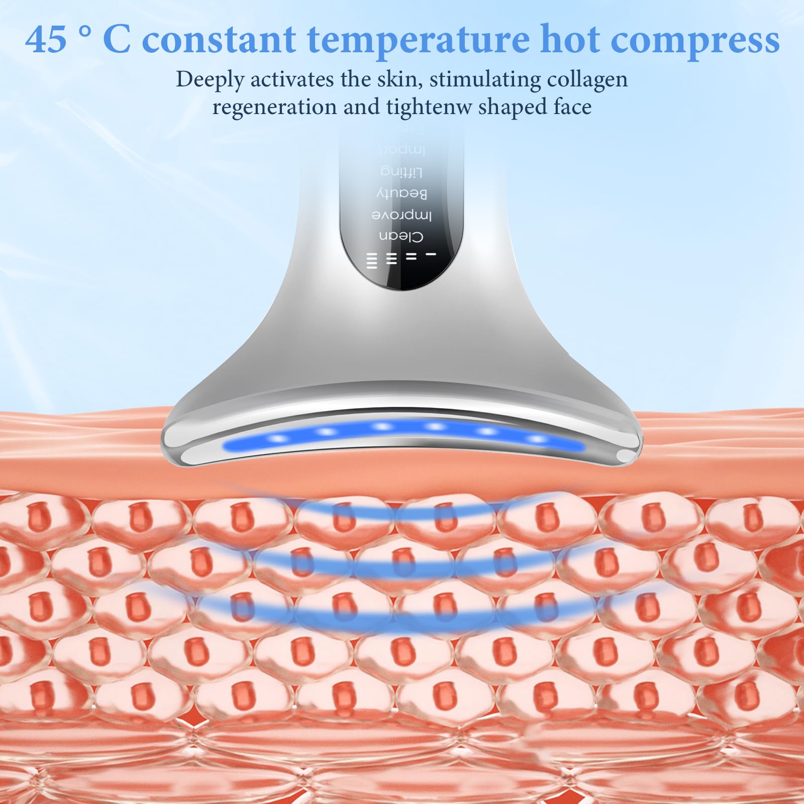 Face Massager Anti-Wrinkle EMS Device with 5℃/45℃ Heat - V Face