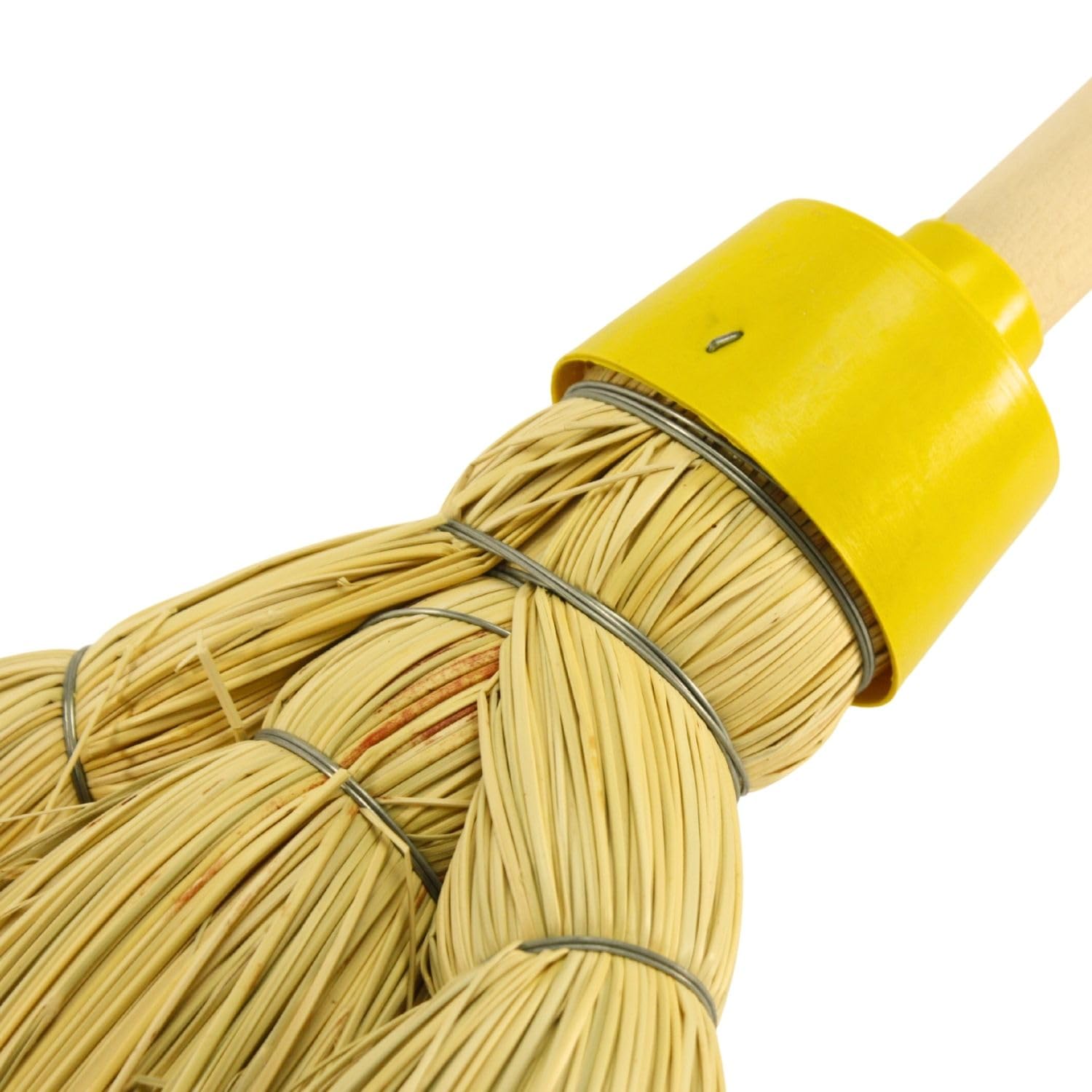 2er Pack Industrie Reisstrohbesen – 5-Naht mit Stiel 145cm Länge – robuster Werkstatt & Hofbesen aus Naturreisstroh – langlebig & vielseitig für Stall und Garten Profi Kehrbesen volle Qualität