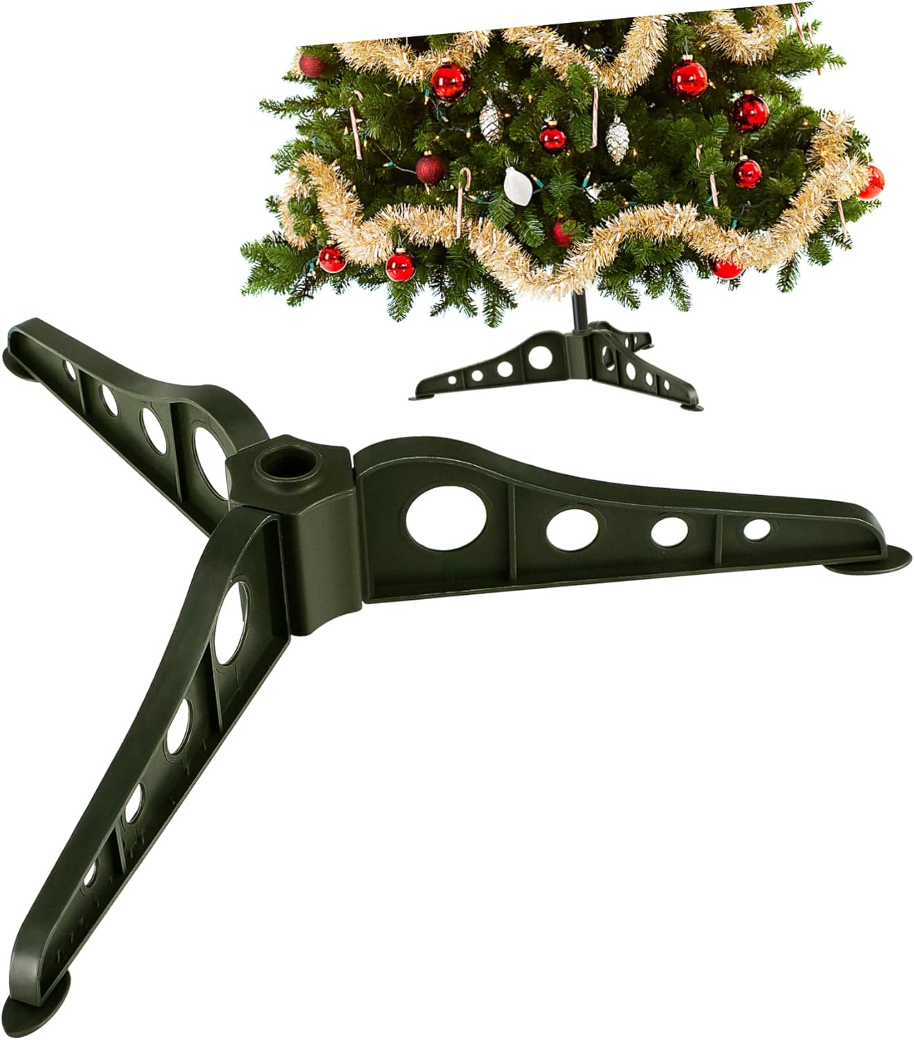 CHILDWEET Christmas Tree Base Christmas Tree Holder Artificial Sturdy Xmas Tree Stand Triangle Fixing Method