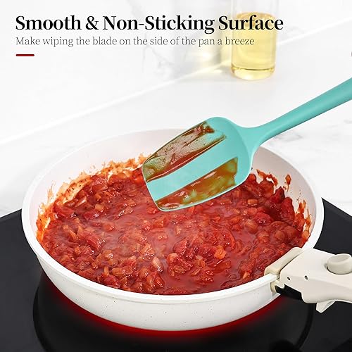 Miniatura 5 de Espátula resistente al calor de 600 F, 11.34 pulgadas de alto calor, apta para alimentos, sin semillas, cuchara de silicona, espátula para cocinar,