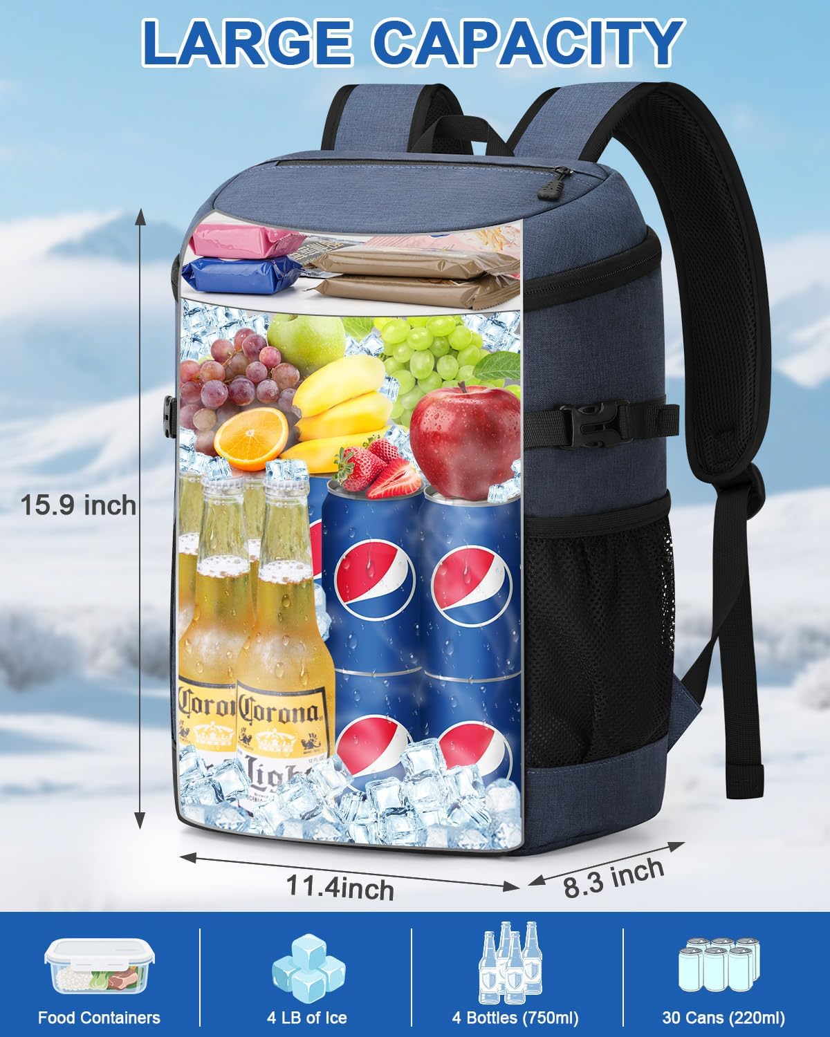 Cooler Backpack for Men Women Insulated Waterproof Backpack Cooler Leak Proof Cooler Bag Lightweight Lunch Backpack for Camping Beach Travel Picnic - Image 5