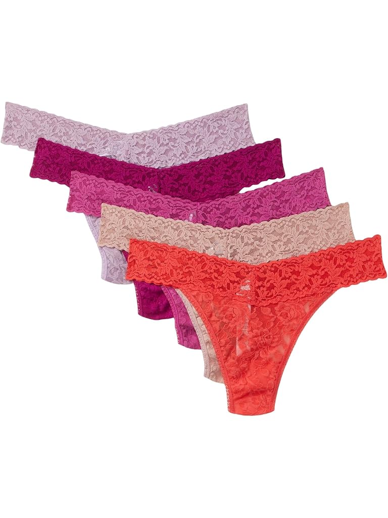 Red Hanky Panky 5-Pack Signature Lace Original Rise Thong
