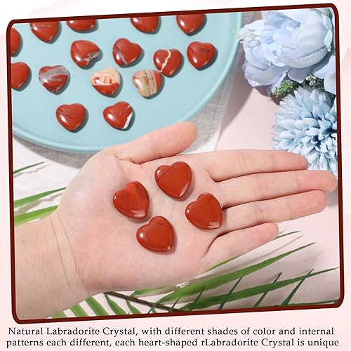 Miniatura 4 de Gerrii 50 piedras curativas de corazón a granel, piedras inspiradoras de corazón de cuarzo, regalo para mujeres, bolsillo de amor, pulido de energía