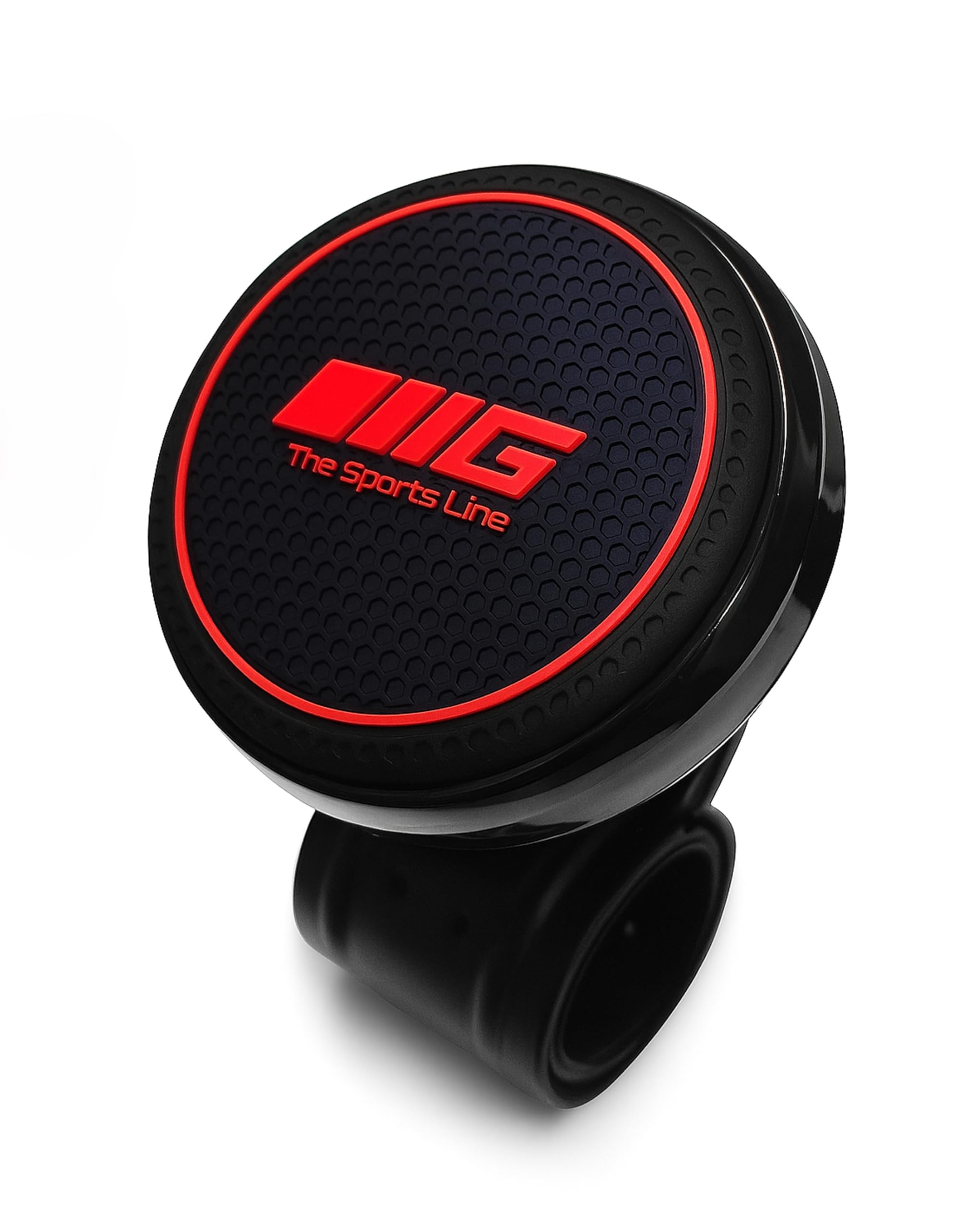 GH GENERIC HUB® Universal Steering Wheel Spinner Knob | Auxiliary | Booster | Aid | Control | Handle | Car Steering Wheel Strengthener | Auto Spinner Knob Red - Image 3 thumbnail
