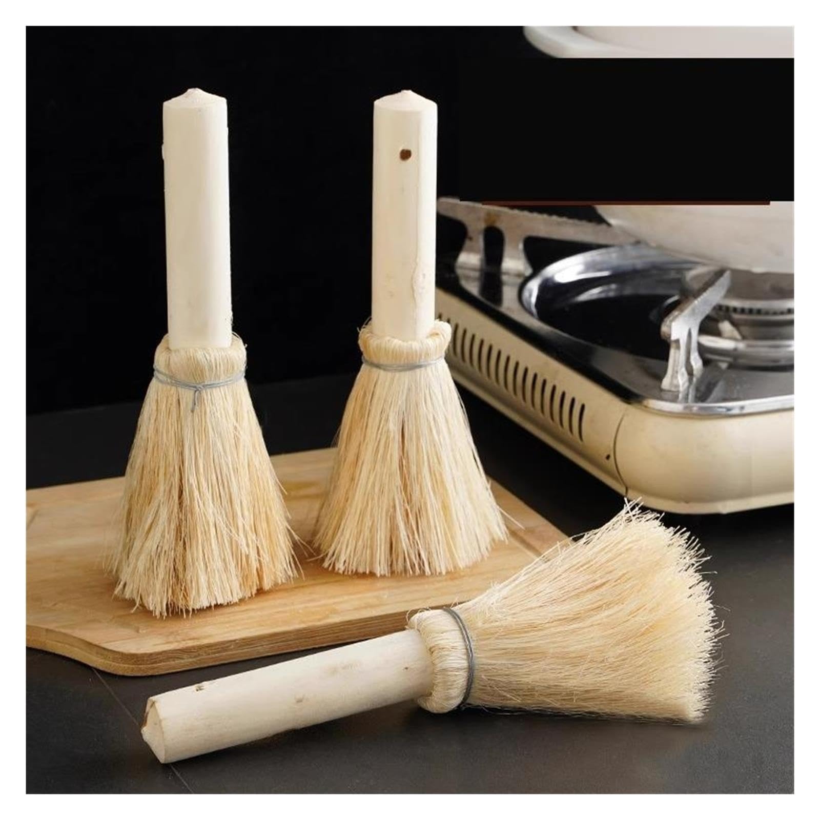 6pcs coconut palm silk wooden handle cleaning brush Per Pentole