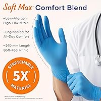 Vista 3 de Guantes de examen de nitrilo Medical Soft Max™, 100 unidades, guantes desechables sin polvo, sin látex, no estériles, aptos para manipular