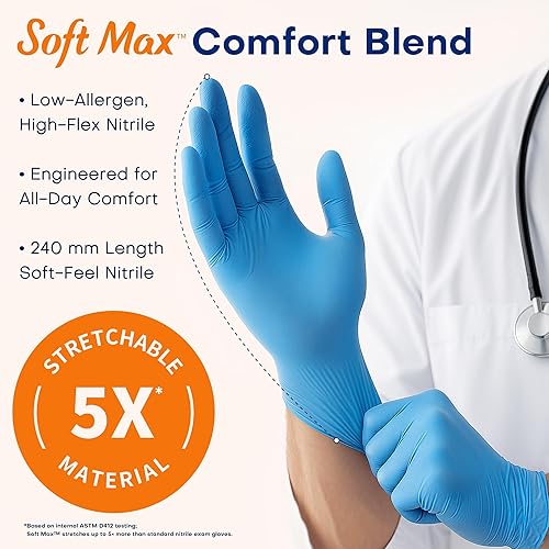 Miniatura 3 de Supmedic SKF Series - Guantes médicos desechables de 3.5 mil, sin polvo, sin látex, serie SKF, 100 unidades (SMLXL)