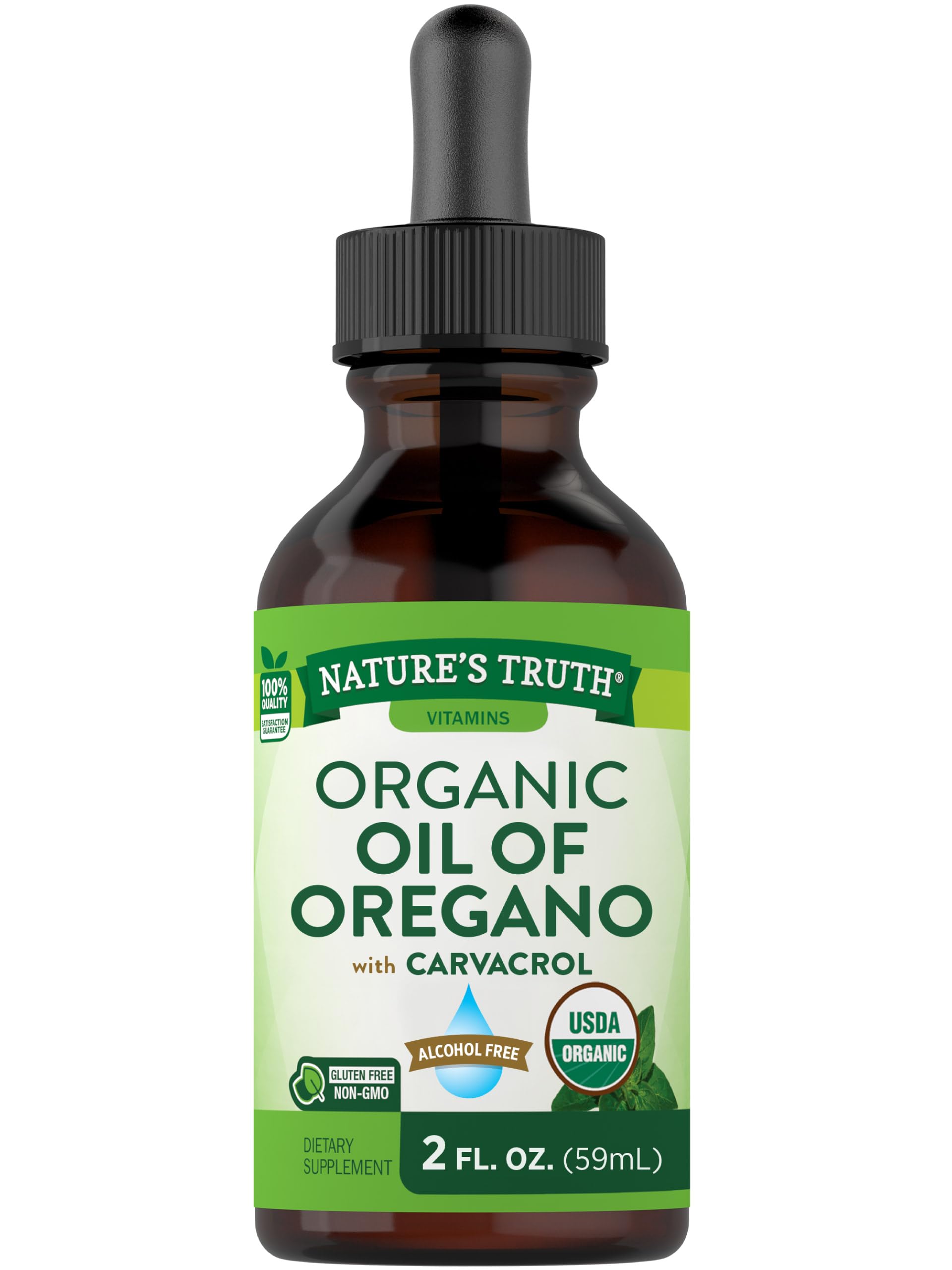 Nature's Truth Organic Oil of Oregano Liquid Drops | 2 fl oz | Mediterranean and Wild Oregano Supplement | Non-GMO & Gluten Free