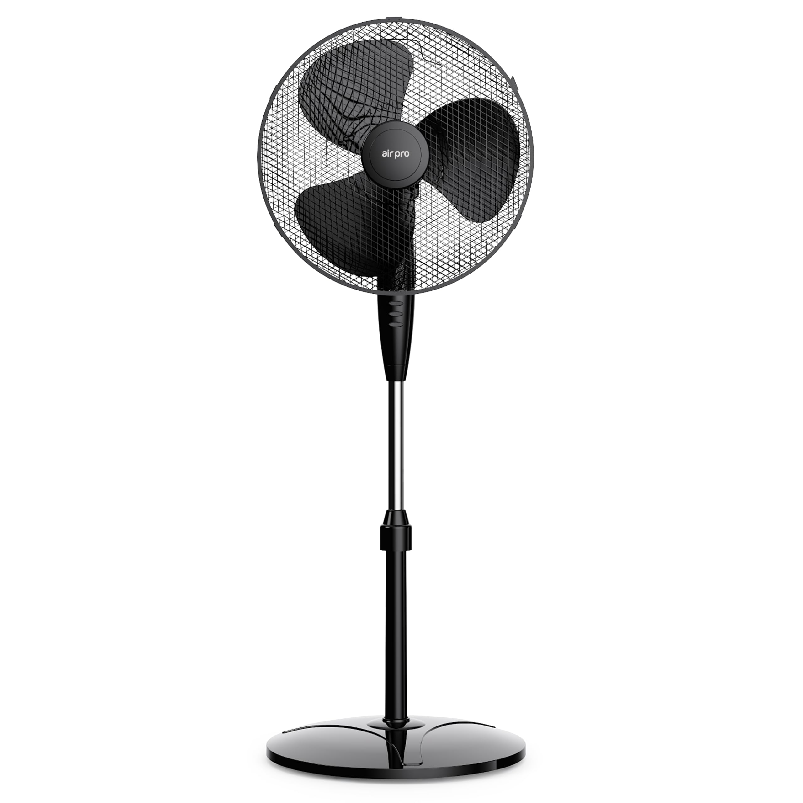 Air Pro 16" Pedestal Fan Oscillating Fan Air Cooling & Electric Fan Circulator 50” Tall Adjustable Height Cooling Fan 3 Speeds 70° Oscillation Variable Tilt Suitable for Home Office, Bedroom, Kitchen