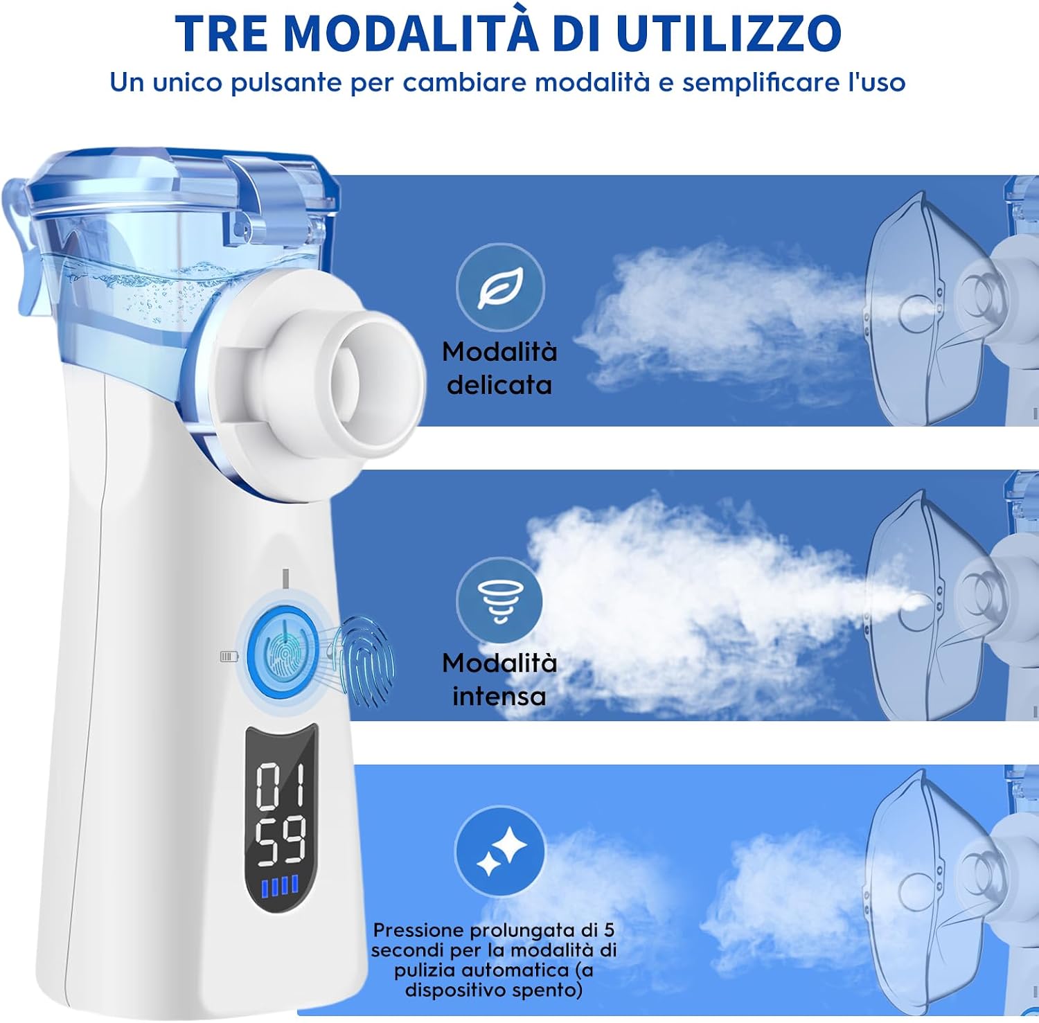 Aerosol Portatile Silenzioso per Adulti e Bambini Ricaricabile USB-C - Mise en situation et utilisation