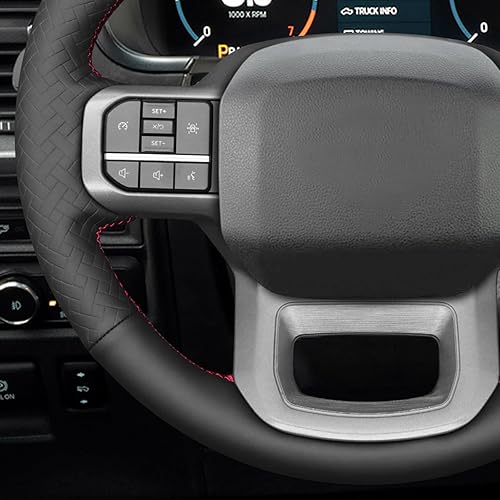 Miniatura 48 de MEWANT Hand Stitched Car Steering Wheel Wrap Cover for Ford F-150 2021-2023 / F-150 Lightning 2022-2023 Steering Wheel Accessories