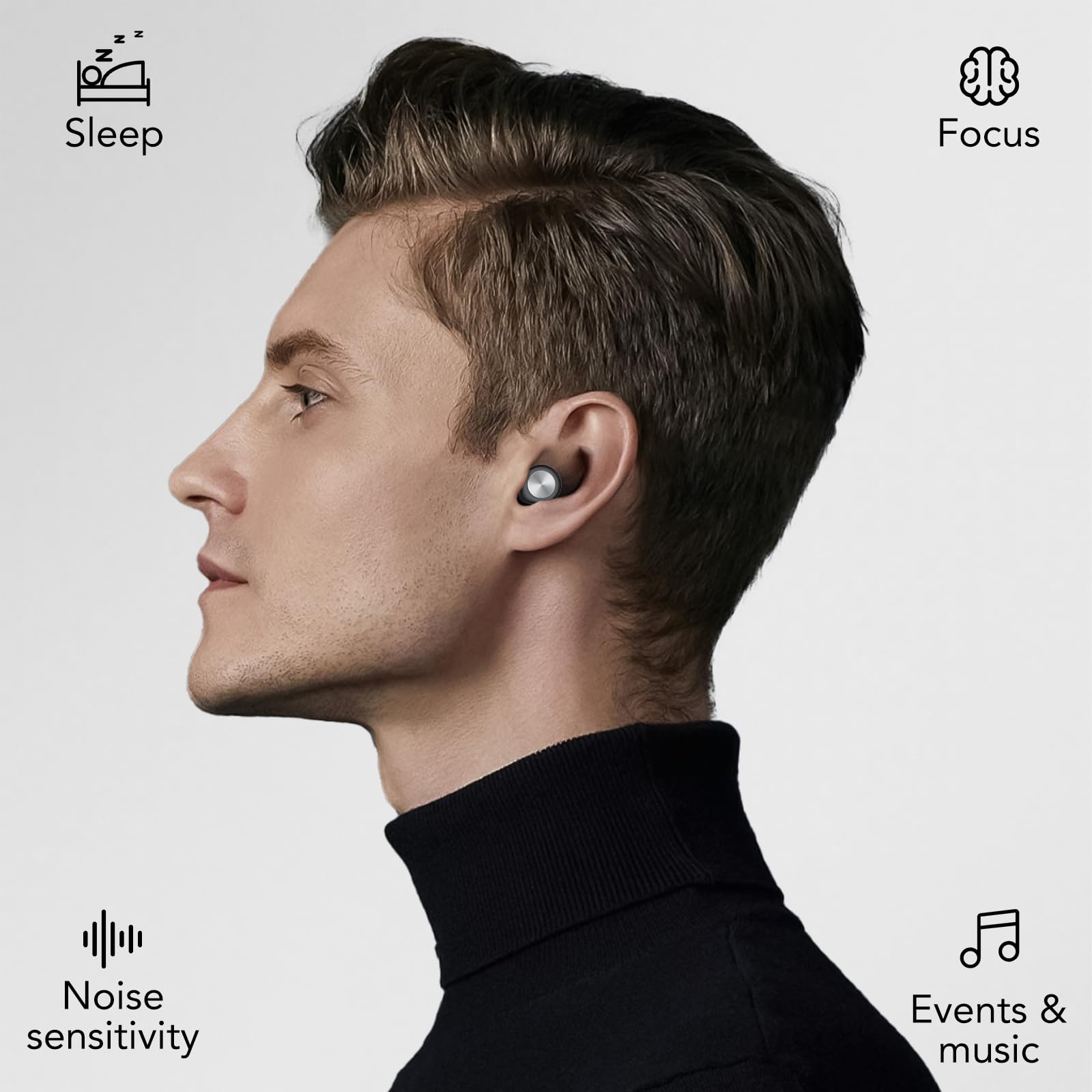 2026 Tapones para los oídos para dormir, protección auditiva reutilizable de 45 dB, tapones para los oídos para dormir, tapones para los oídos suaves y cómodos para dormir, viajes, concentración