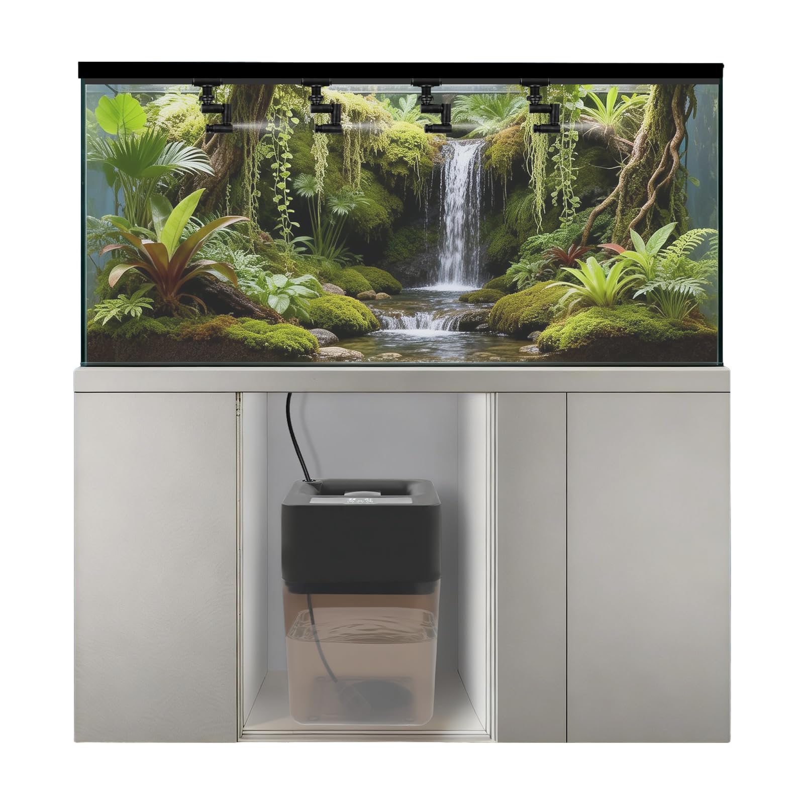 Reptilie Luftbefeuchter Terrarium 12L, Automatische Beregnungsanlage für Terrarien mit 360 ° Einstellbaren Sprühdüsen, Terrarium Vernebler mit Timer, für Verschiedene Reptilien und Amphibien