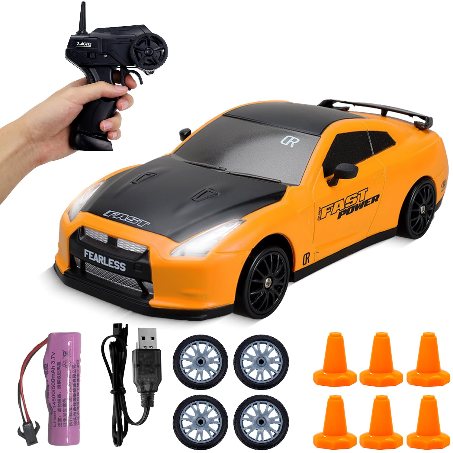 Aohcae Coche teledirigido Drift, 15 km/h, coche de juguete teledirigido, regalo para adultos y niños