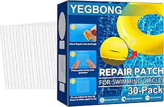 30 Pack Self-Adhesive Vinyl Repair Patch Plastic Repair Patches Kit, TPU Repair Patch Self Adhesive Repair Liner Patch for Swimming Pools, Swimming Ring, Inflatable Boat,s Inflatable Toys (Square)