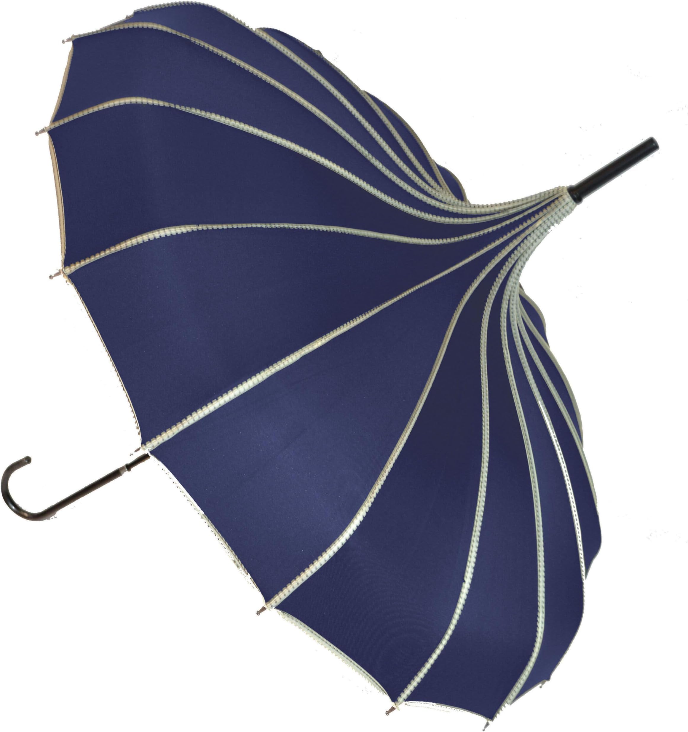 SoakeBoutique RIBBED Pagoda Umbrella Navy