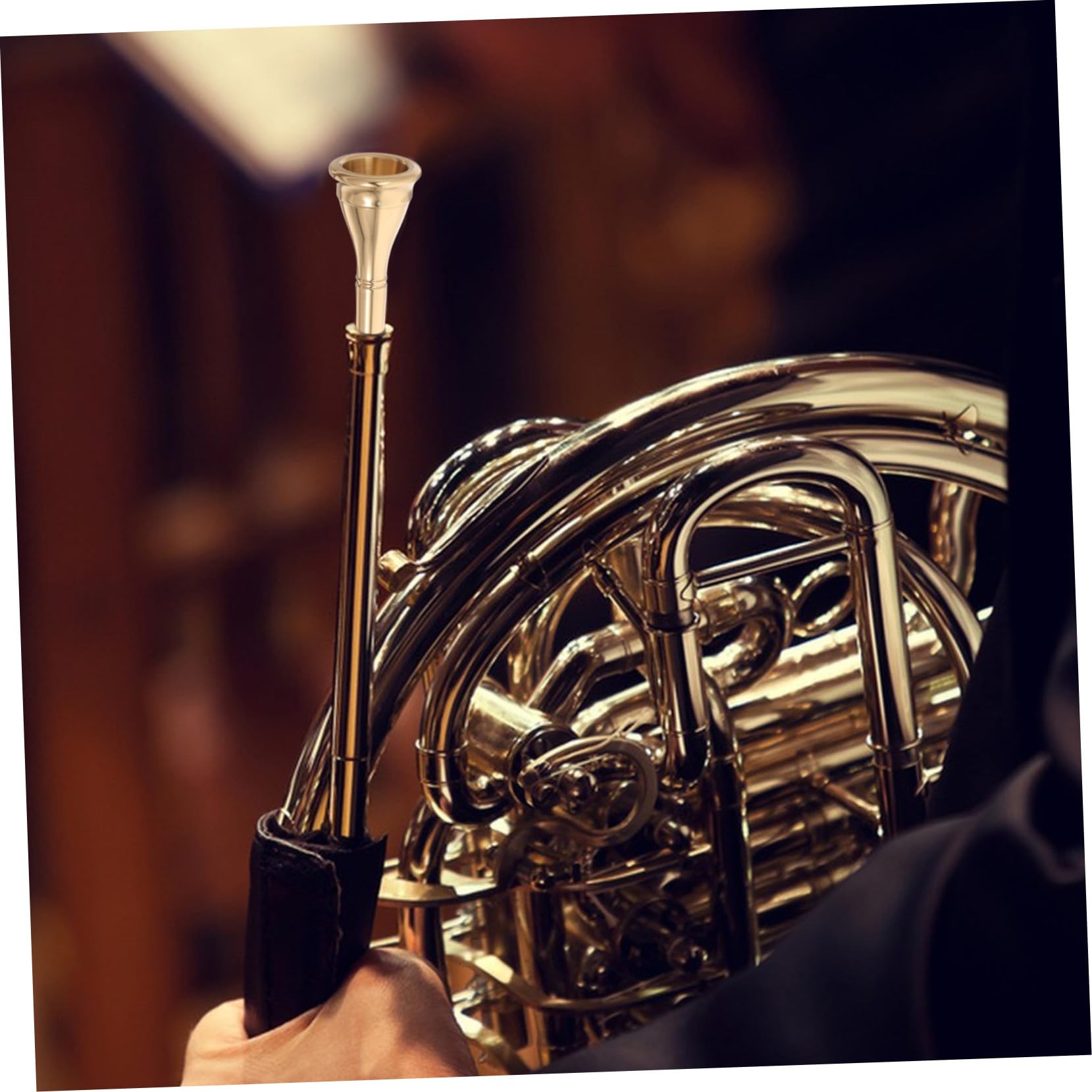 BESTonZON Bocchino per Corno Francese in Metallo Oro e Argento, Accessorio di Sostituzione 2 Pezzi per Concerti Professionali e Pratica Musicale