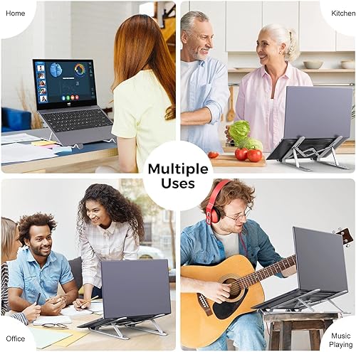 Miniatura 6 de Soporte para portátil de aluminio para escritorio Maxbook Pro Soporte ajustable Base de soporte para portátil Soporte portátil de 11-14 pulgadas