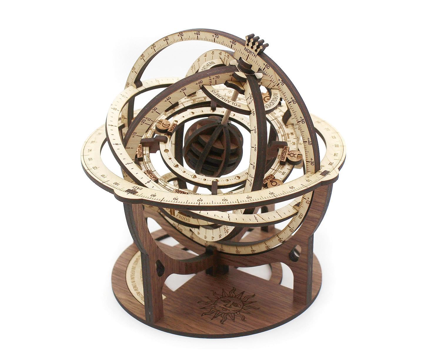 Bausatz Armillarsphäre Deluxe: Detaillierter Holz-Modellbausatz Einer funktionsfähigen Armillarsphäre in der hochwertigen Deluxe Edition.