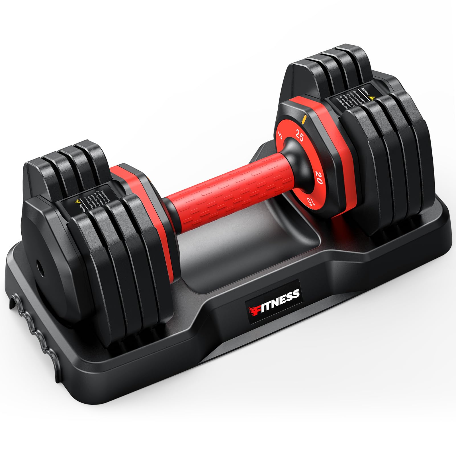 Rendpas Adjustable Dumbbells, 25lb Free Weight Dumbbell | 5-25lbs Dumbbell, One Hand Quick Adjust, Space-saving Dumbbell for Home Gym Women Men