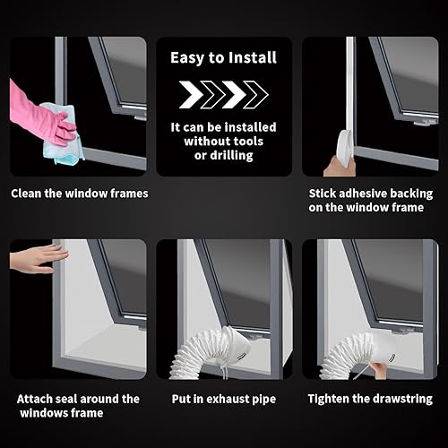 Miniatura 8 de Kit de sellado de ventana de CA portátil de 118 pulgadas118.1 in - Sello de ventana de aire acondicionado para ventana de aire acondicionado y