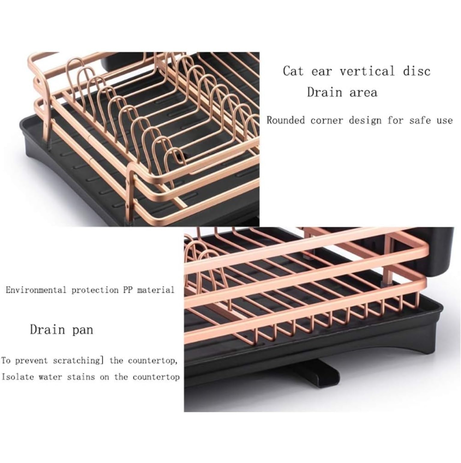 Stojak do suszenia Naczyń Suszarka Do Naczyń Kuchennych Ze Stopu Aluminium Ociekacz Do Zlewu Stojak Do Przechowywania Półka Organizer Ociekacz do Naczyń (Color : B, Size : 52.5 * 23 * 30cm)