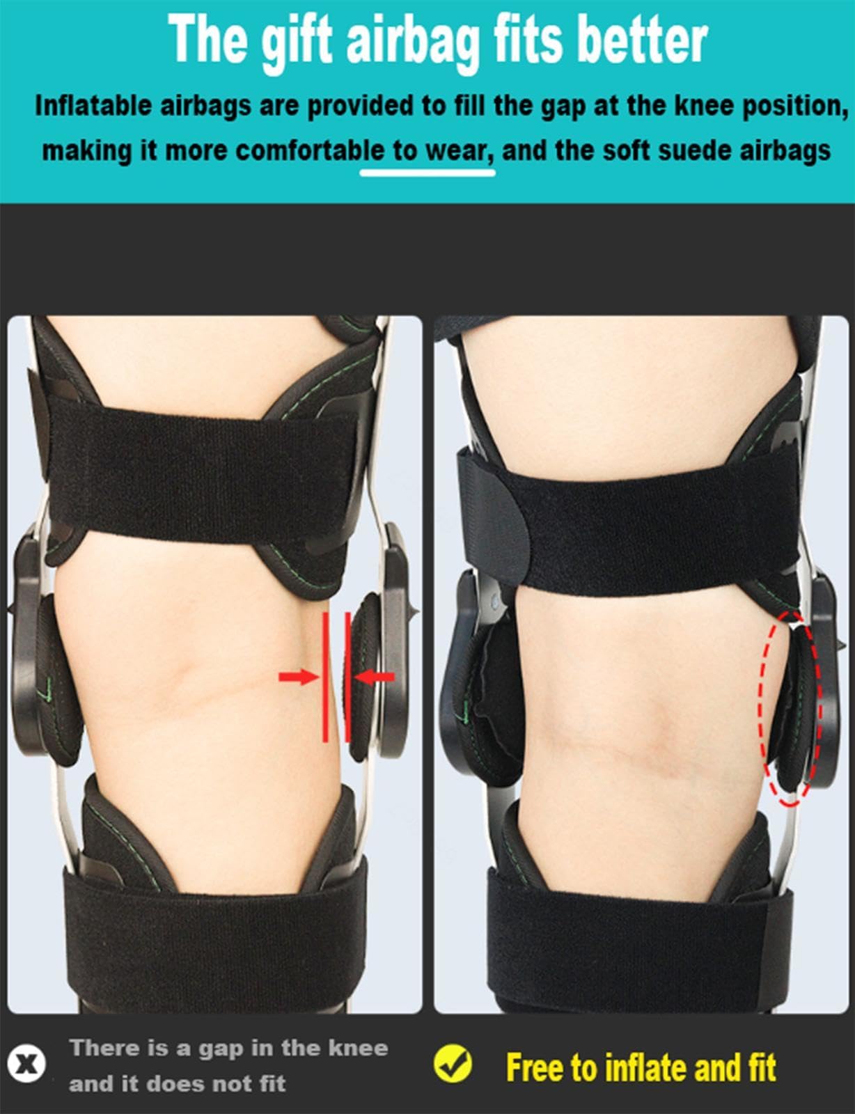 Rodilleras ROM con Bisagras con Estabilizadores Laterales Soporte de Inmovilizador de Rodilla Ajustable Postoperatorio Ortesis Ortopédica para ACL MCL PCL Artritis Desgarro de Menisco
