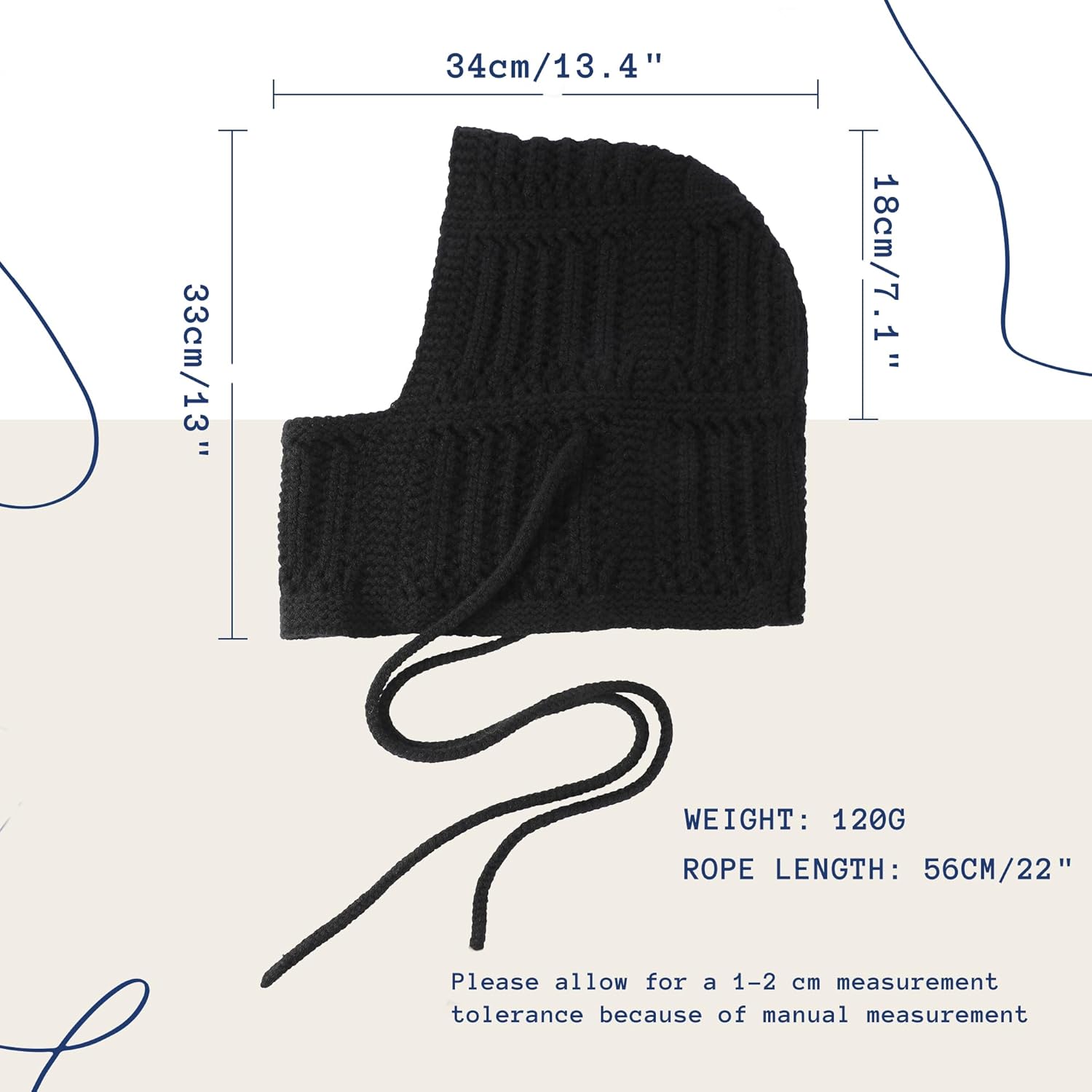 ACUSHLA 100% Merino Wool Fashion Balaclava for Women Soft Warm Light Hooded Scarf Knitted Hat and Scarf in One - Image 4
