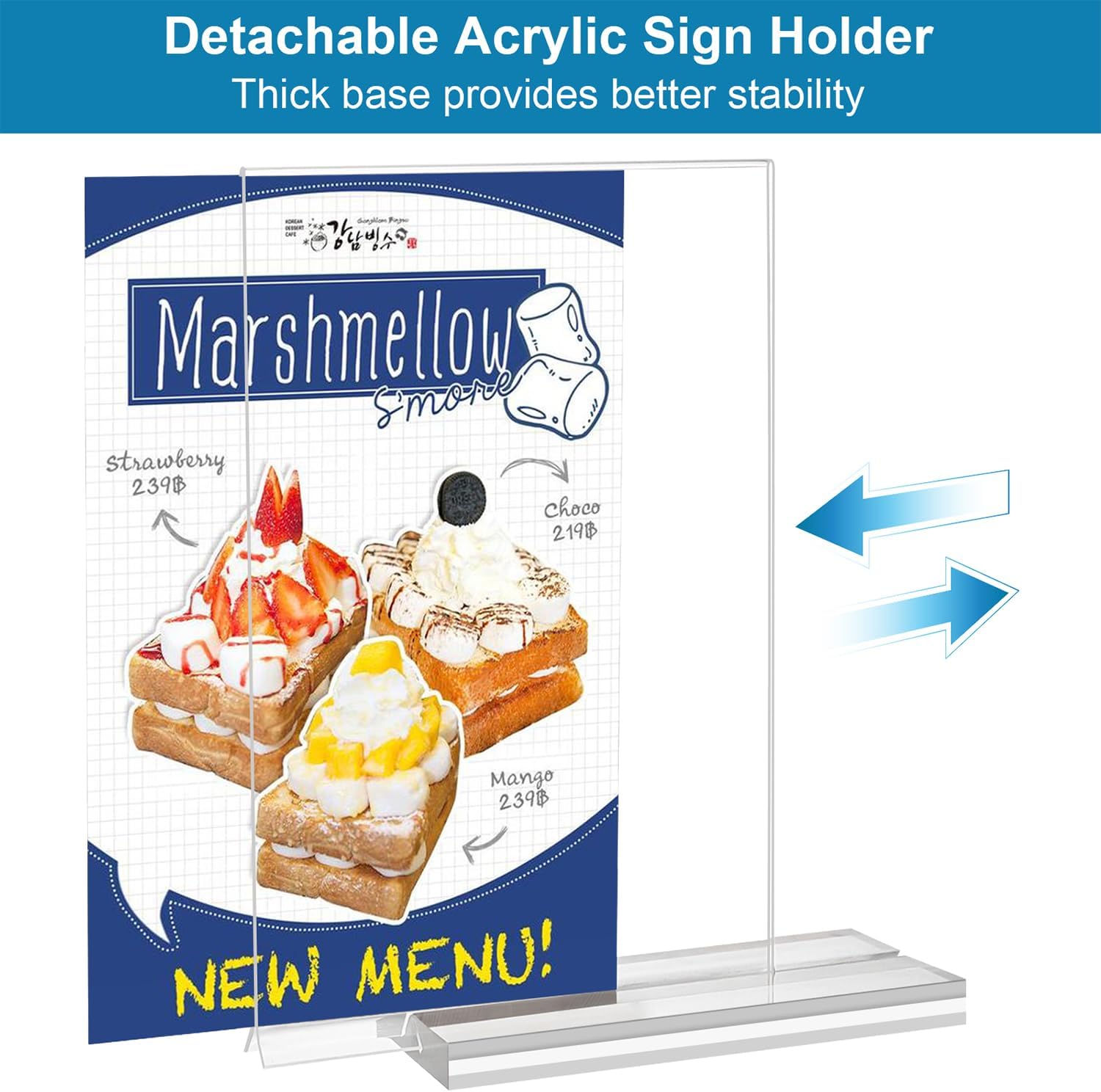 Acrylic Sign Holder 4x6 Inches 24 Pack, Double Sided Clear Display Stand Table Top Sign Paper Holder, Vertical Menu Flyer Holder, Plastic Sign Frame for Stores, Restaurants, Hotels, Office - Image 4