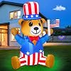 TURNMEON Patriotic Inflatable 4th of July Decorations Outdoor 4 Ft Uncle Sam Blow Up Bear Wear Hat Build-in LED Lights Yard Lawn Garden Fourth of July Decor Independence Day Memorial Day
