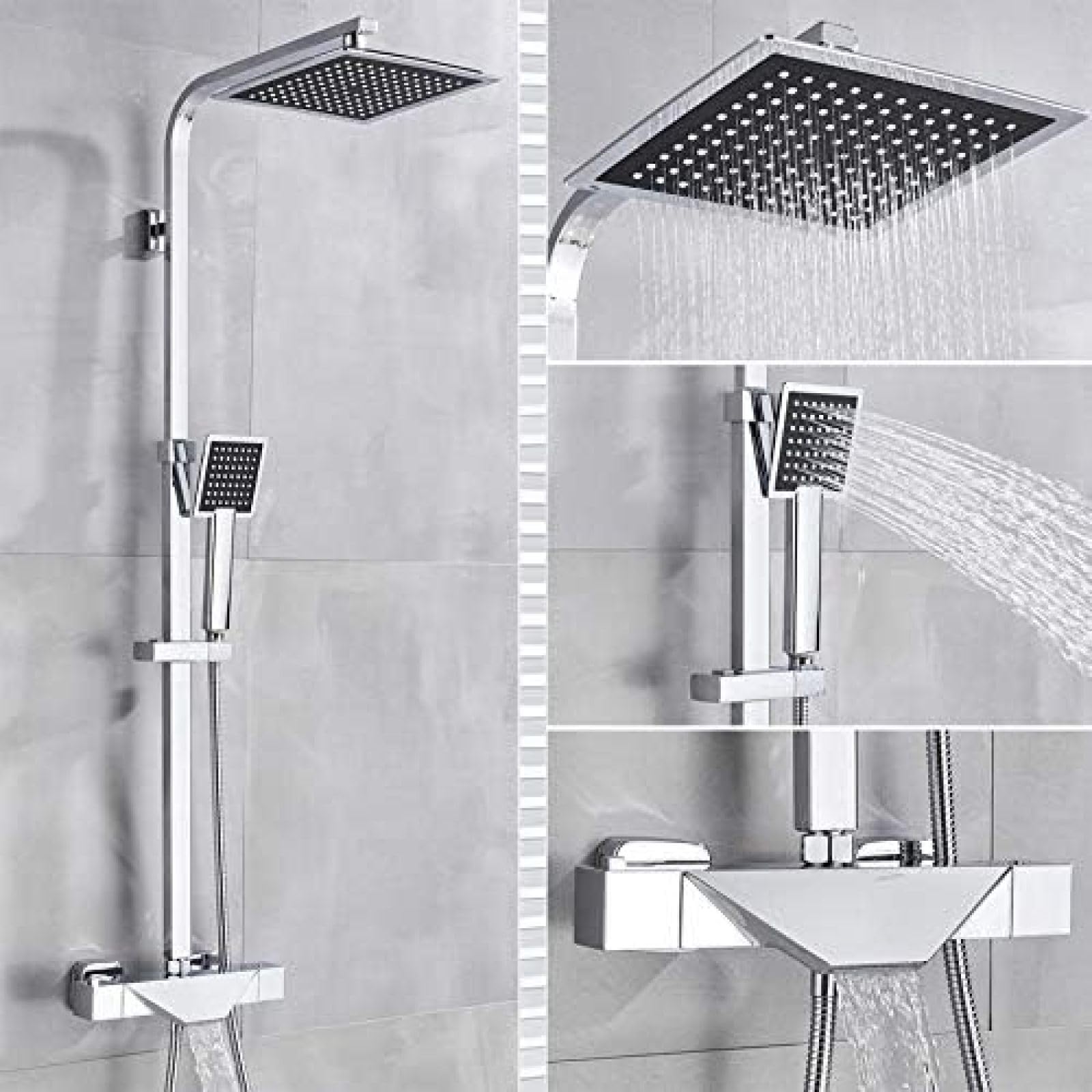 NGDFGR Bathroom Faucet Rome Shower Head Thermostatic Bath Faucet Wall Mounted Bathtub Shower Mixer Tap Shower Faucet Shower Set