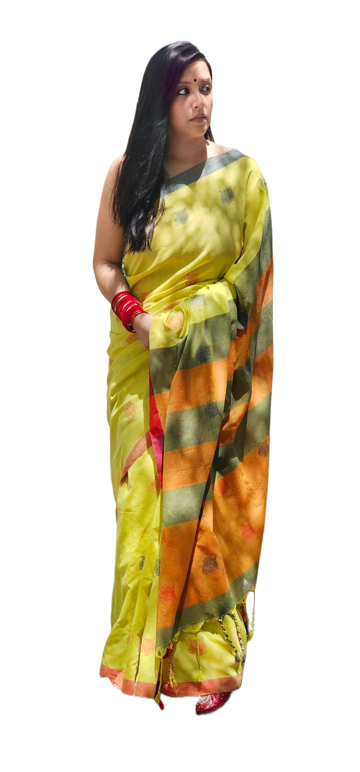 Cotton Handwoven Saree - Green-image-43