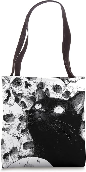 Occult Cat Goth Grunge Punk Alt Aesthetic Tote Bag