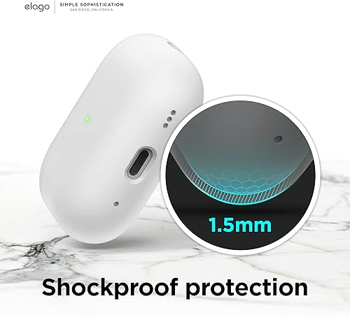 Miniatura 6 de elago Funda híbrida líquida compatible con AirPods Pro de 2 generación con cordón, compatible con AirPods Pro 2, protección de triple capa,
