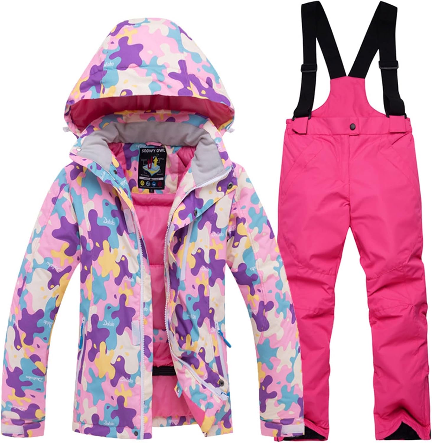 Winter Children Snow Suit Sets, Kids Boy Girl Ski Jacket Pants, Insulated Windproof Waterproof