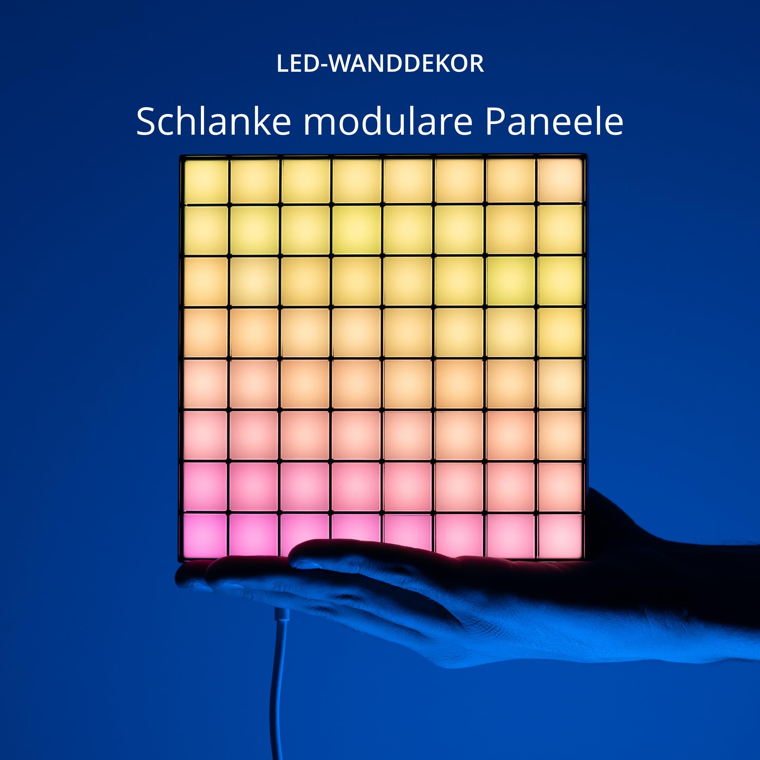 Twinkly Squares Starter Kit, RGB LED Paneelen, Enthält 1 Hauptpaneel und 5 Erweiterungspaneele, Kompatibel mit HomeKit, Alexa und Google Home, Gaming- und Streaming-Lichter, 16M+ Farben