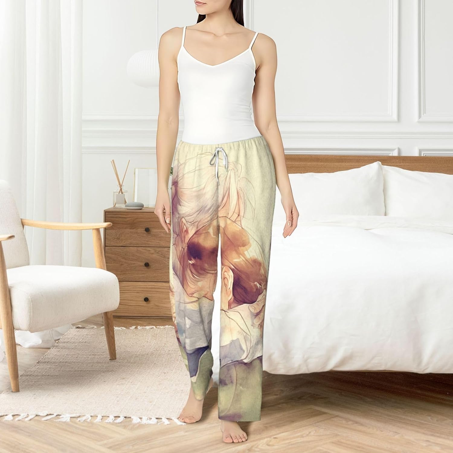 Women'S Love-Grandma Fleece Pajama Pants, Cozy Flannel Lounge Bottoms For Women