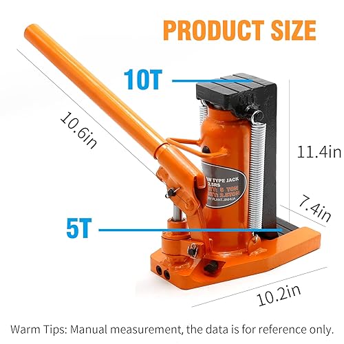 Vista 2 de Gato hidráulico de punta de máquina de 5/10 toneladas, gato de garra con bomba manual manual, cilindro de pista de elevación de cromo duro tratado