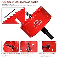 Vista 167 de Sierra perforadora de 4 1/8 pulgadas (4.134 in) para madera y plástico, broca de núcleo de cortador de agujeros bimetálico HSS para paneles de yeso